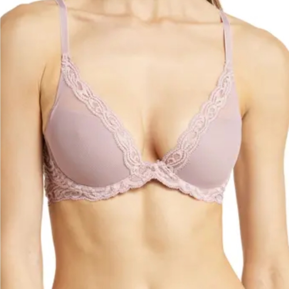 NATORI FEATHERS plunge t shirt bra size 38D